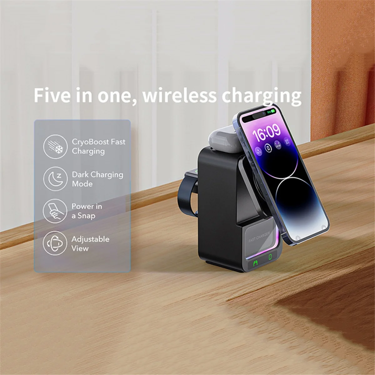 TR-g15W 5 in 1 Charger Magnetic Night Lights Bluetooth Speaker for IPhone IWatch Airpods Fast Charging Dock Station
TR-g15W 5 in 1 Charger Magnetic Night Lights Bluetooth Speaker for IPhone IWatch Airpods Fast Charging Dock Station
