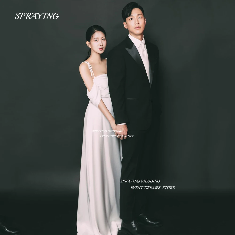 SPRAYING Elegant Spaghetti Straps Korea Wedding Dress Photoshoot Short Sleeve Silk Satin Bridal Gown Spaghetti Strap Custom Made
SPRAYING Elegant Spaghetti Straps Korea Wedding Dress Photoshoot Short Sleeve Silk Satin Bridal Gown Spaghetti Strap Custom Made