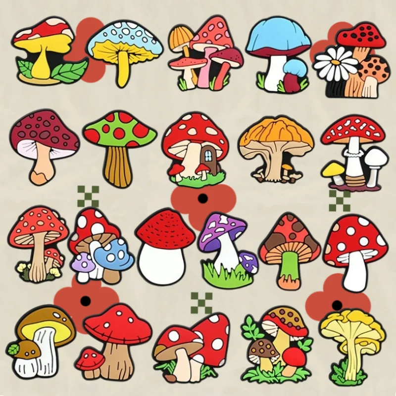 21Pcs Mushroom Shoe Charms PVC Bubble Slides Sandals Clogs Decorations Accessories Pin Party Gifts for Footwear 
21Pcs Mushroom Shoe Charms PVC Bubble Slides Sandals Clogs Decorations Accessories Pin Party Gifts for Footwear
