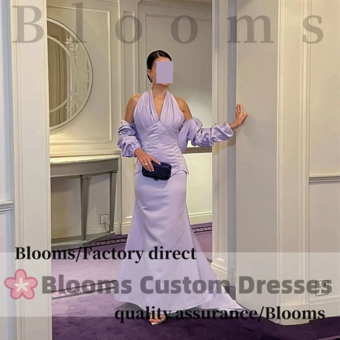 Blooms Halter Lilac Satin Mermaid Prom Dress Arabia New Shawl V-Neck Formal Ocassion Gown Evening Dress
Blooms Halter Lilac Satin Mermaid Prom Dress Arabia New Shawl V-Neck Formal Ocassion Gown Evening Dress