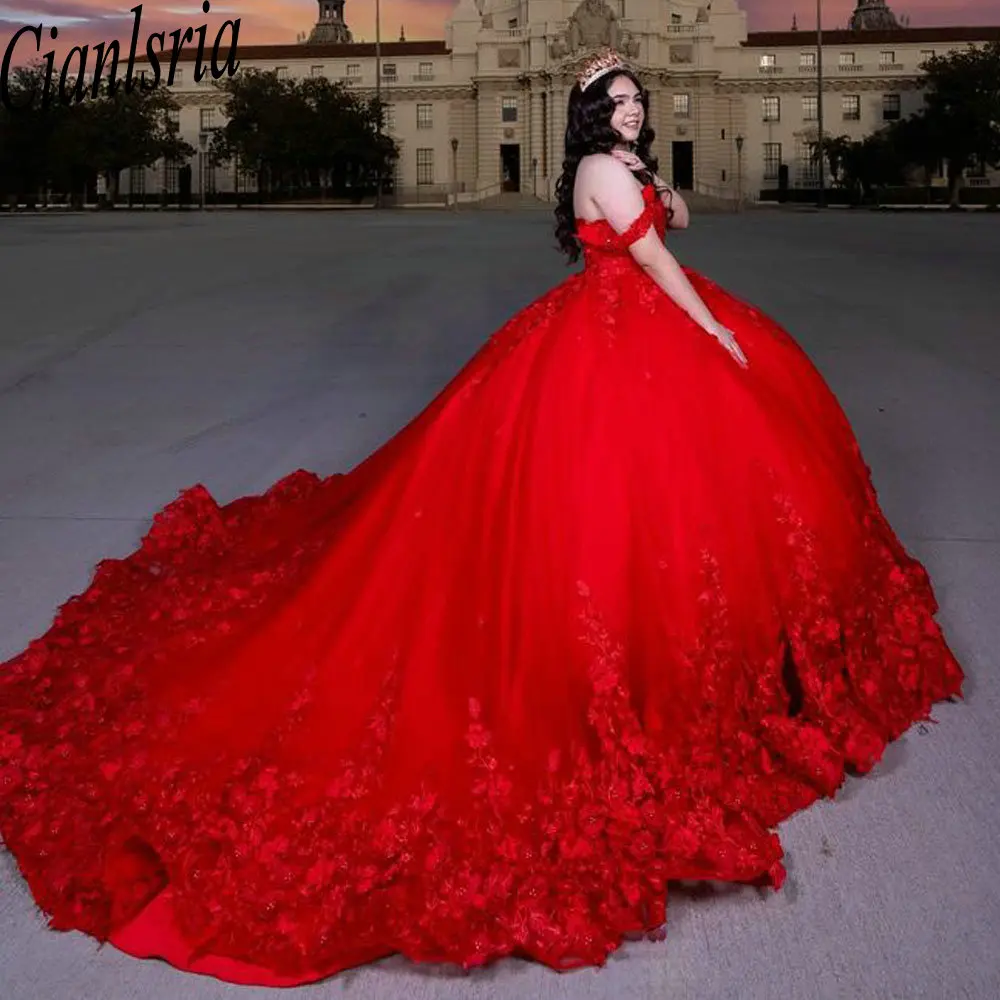 Бальное платье с красным жемчугом и 3D цветами, платья для Quinceanera с открытыми плечами и аппликацией, кружевное милое, 15 дней рождения
Бальное платье с красным жемчугом и 3D цветами, платья для Quinceanera с открытыми плечами и аппликацией, кружевное милое, 15 дней рождения