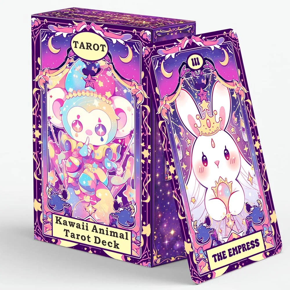 Kawaii Animal Tarot Cards Set, 78 Cards, 13x8 Cm, Includes Paper Instructions, Perfect for Beginners
Kawaii Animal Tarot Cards Set, 78 Cards, 13x8 Cm, Includes Paper Instructions, Perfect for Beginners