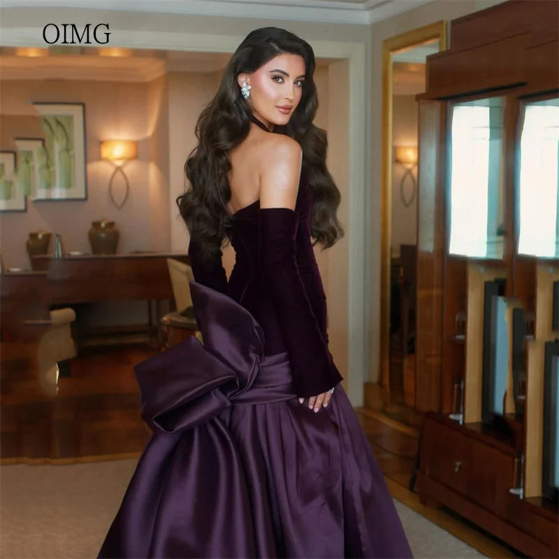 OIMG Regal Purple Halter A Line Prom Gowns Bow Backless Party Gown Floor Length Evening Dress vestidos de festa Customized
OIMG Regal Purple Halter A Line Prom Gowns Bow Backless Party Gown Floor Length Evening Dress vestidos de festa Customized