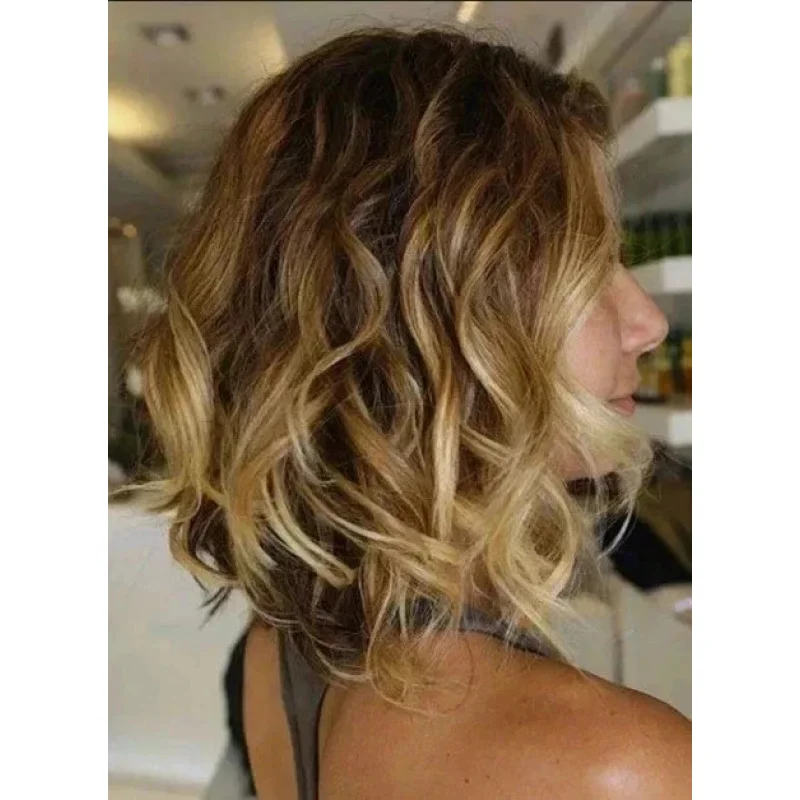 Real Fashion Womens Hairstyle Short Brown Mix Blond Wavy Wigs 12 In
Real Fashion Womens Hairstyle Short Brown Mix Blond Wavy Wigs 12 In