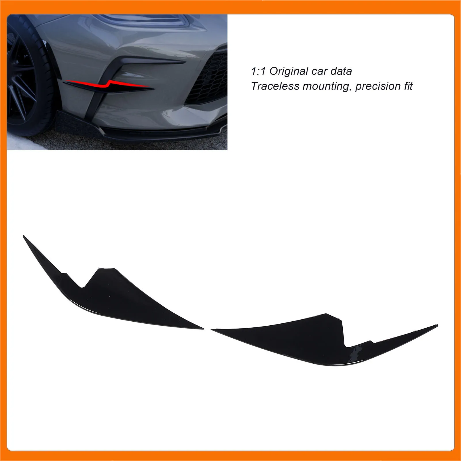 Front Bumper Spoiler Canard Gloss Black Side Vent Splitter Increased Driving Stability Easy Install for GR86 2022 and After
Front Bumper Spoiler Canard Gloss Black Side Vent Splitter Increased Driving Stability Easy Install for GR86 2022 and After
