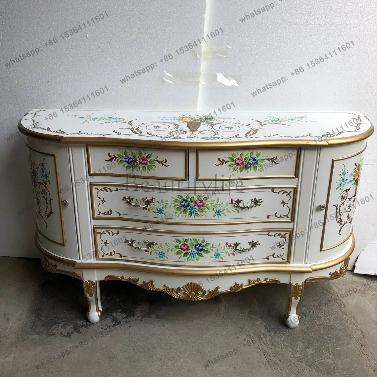 Solid wood chest French painted semicircular entrance living room dining side cabinet
Solid wood chest French painted semicircular entrance living room dining side cabinet
