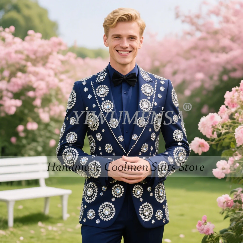 Exclusive Beaded Stones Wedding Suits For Men Single Breasted Groom Blazers Customized 2 Pieces Sets Male Fashion Banquet Tuxedo
Exclusive Beaded Stones Wedding Suits For Men Single Breasted Groom Blazers Customized 2 Pieces Sets Male Fashion Banquet Tuxedo