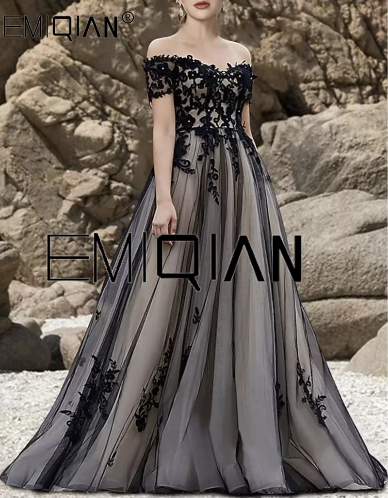 Elegant Boat Neck off Shoulder Appliques Lace Evening Dresses For Women Sweep Train 2024 Prom Dresses Party Dress
Elegant Boat Neck off Shoulder Appliques Lace Evening Dresses For Women Sweep Train 2024 Prom Dresses Party Dress