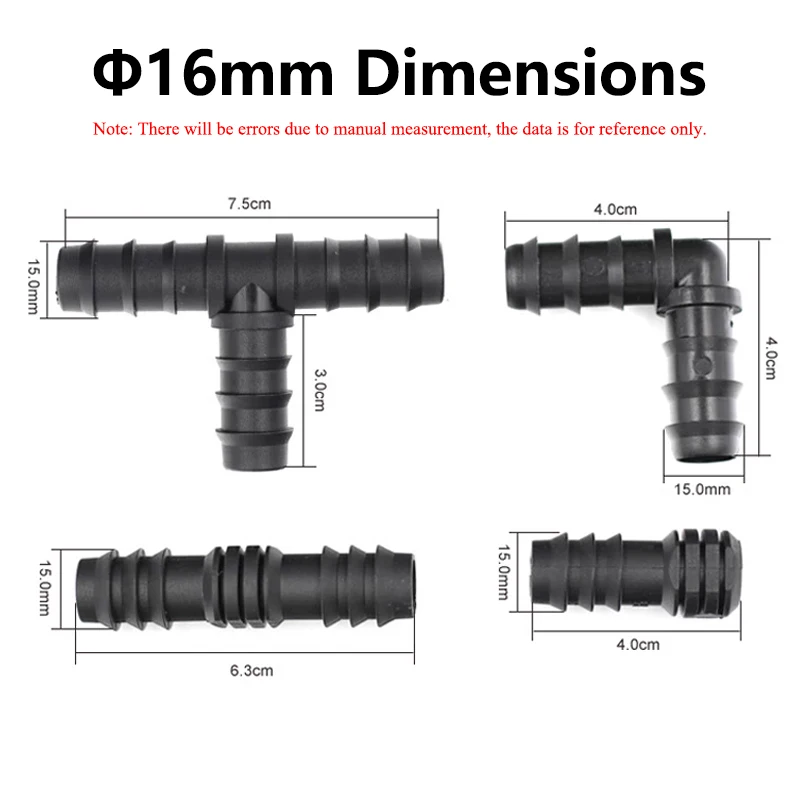 Greenhouse PE Pipe 16 20 25 mm Tee Straight Elbow Plug Irrigation Pipe Fitting Micro Spray Irrigation Accessories 10pcs
Greenhouse PE Pipe 16 20 25 mm Tee Straight Elbow Plug Irrigation Pipe Fitting Micro Spray Irrigation Accessories 10pcs