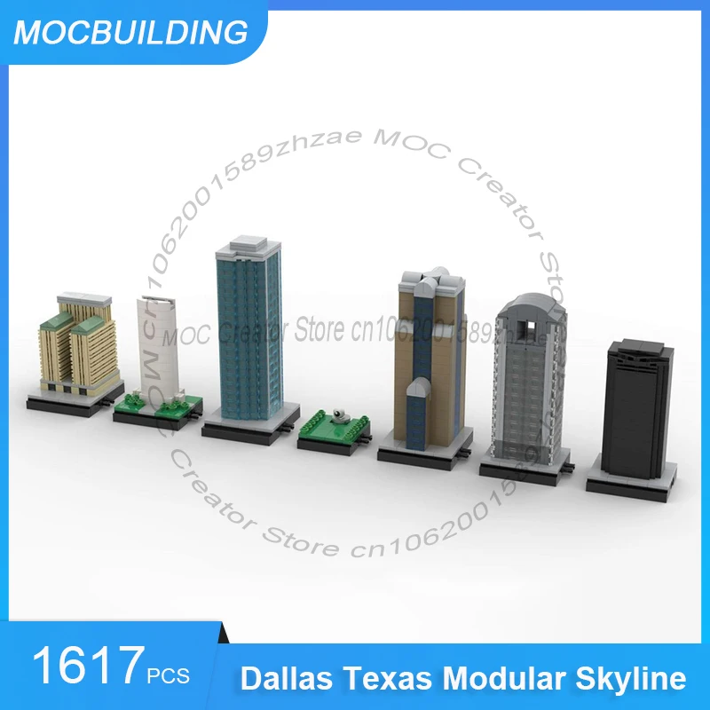 MOC Building Blocks Dallas Texas Modular Skyline Model DIY Assemble Bricks Architecture Display Creative Xmas Toys Gifts 1617PCS
MOC Building Blocks Dallas Texas Modular Skyline Model DIY Assemble Bricks Architecture Display Creative Xmas Toys Gifts 1617PCS