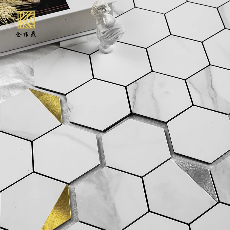 Metal Hexagonal Mosaic Tile Self-adhesive Background Wall Sticker, Waterproof Aluminum-plastic Panel for Kitchen
Metal Hexagonal Mosaic Tile Self-adhesive Background Wall Sticker, Waterproof Aluminum-plastic Panel for Kitchen