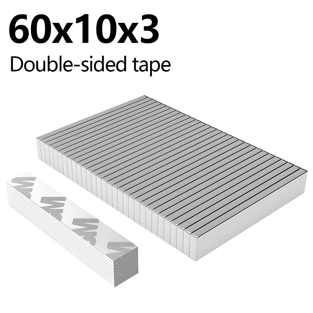 60x10x3mm Strong Neodymium Magnet Double Sided Adhesive Permanent Magnets Suitable for DIY Refrigerator Decorationo
60x10x3mm Strong Neodymium Magnet Double Sided Adhesive Permanent Magnets Suitable for DIY Refrigerator Decorationo