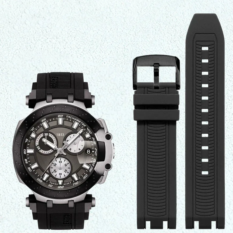 Sports Silicone Rubber For Tissot Racing T115417A Series Special Double Notch Watch Strap T115.427 Men's Watch Chain 22mm
Sports Silicone Rubber For Tissot Racing T115417A Series Special Double Notch Watch Strap T115.427 Men's Watch Chain 22mm