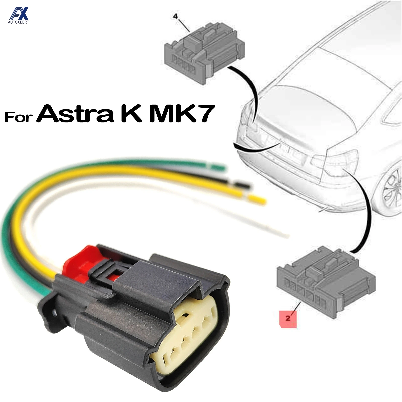 For Holden Opel Vauxhall Astra K Mk7 BK BL 2015-2021 Rear Tail Light Lamp 4Pin Connector Pigtail Plug Prewired Wiring 19371211
For Holden Opel Vauxhall Astra K Mk7 BK BL 2015-2021 Rear Tail Light Lamp 4Pin Connector Pigtail Plug Prewired Wiring 19371211