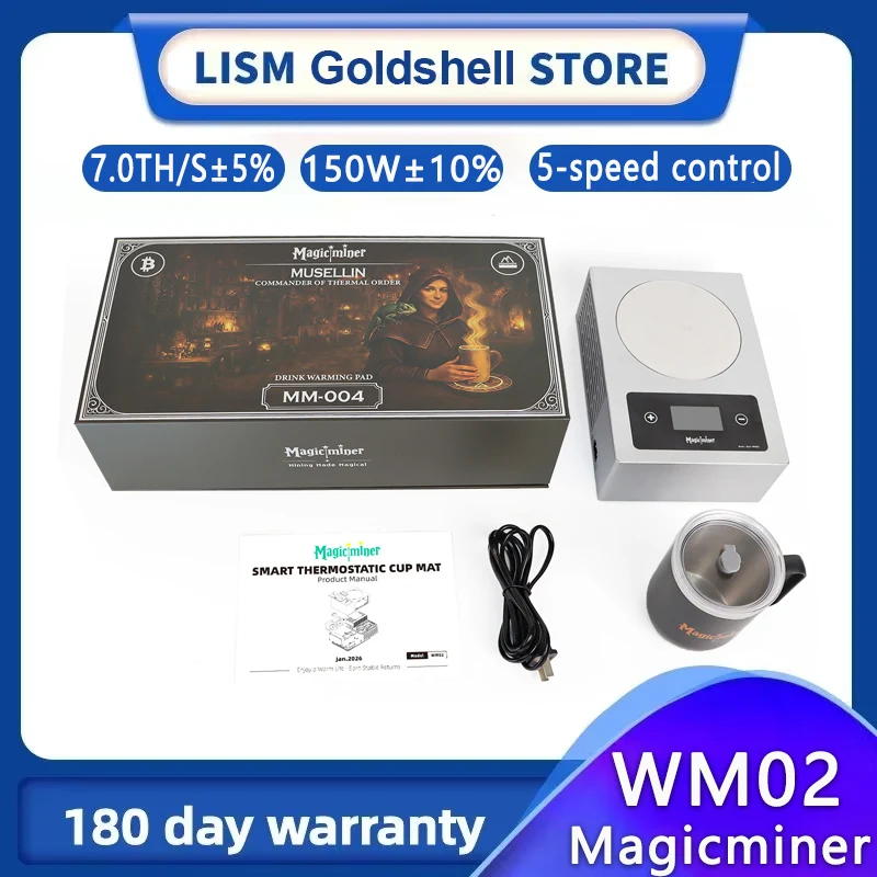 New Magicminer WM02 7TH/s SHA256 Bitcoin Miner 150W Smart Cup Warmer Thermostatic Cup Mat WiFi Crypto Solo Asic BTC Miner
New Magicminer WM02 7TH/s SHA256 Bitcoin Miner 150W Smart Cup Warmer Thermostatic Cup Mat WiFi Crypto Solo Asic BTC Miner