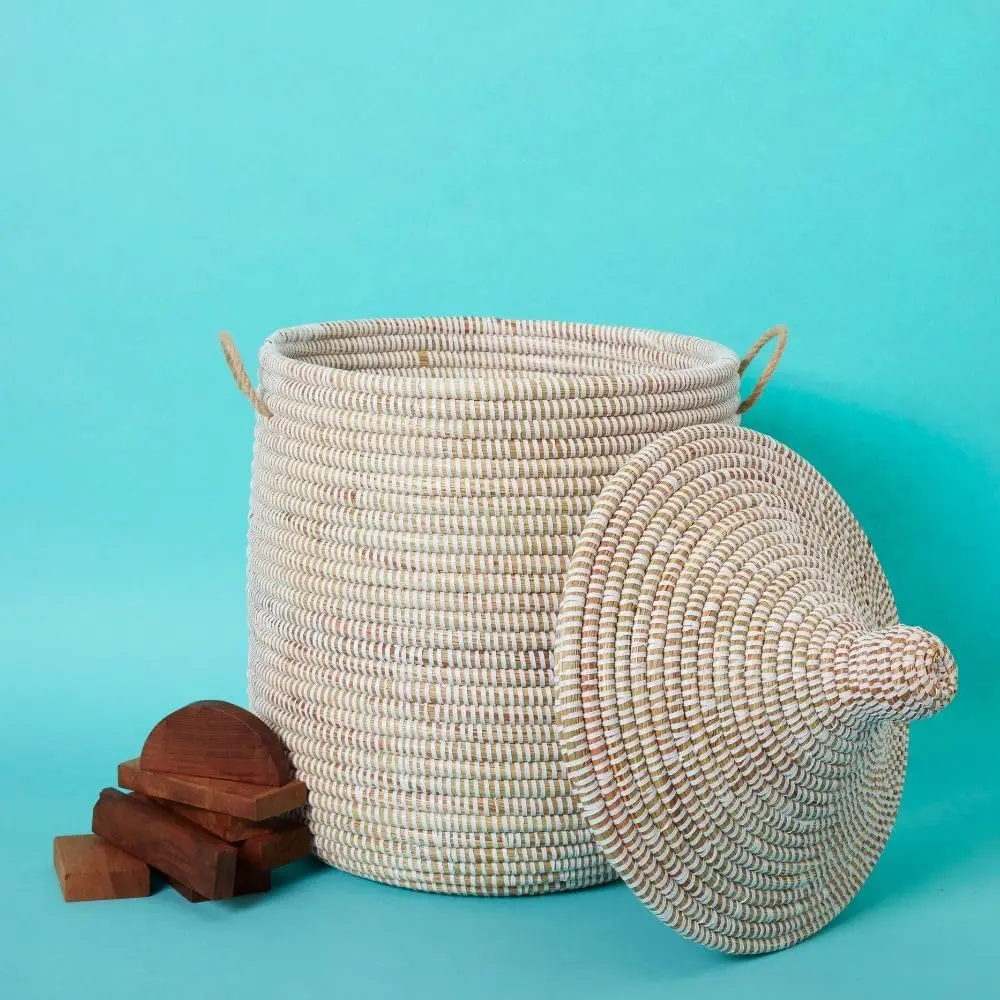 White Basket with Lid for Small Storage, 12" Wide, 14" Tall
White Basket with Lid for Small Storage, 12" Wide, 14" Tall
