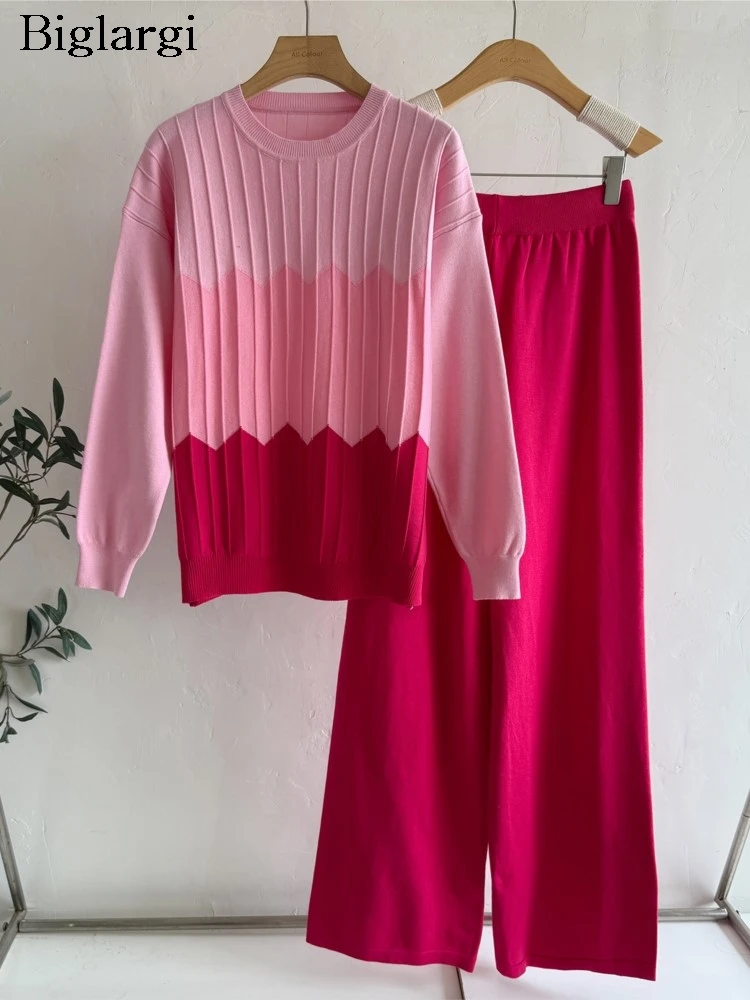 Вязаный осенний комплект из двух предметов, женский лоскутный комплект с принтом, модные повседневные женские свитера в корейском стиле, свободные женские широкие брюки
Вязаный осенний комплект из двух предметов, женский лоскутный комплект с принтом, модные повседневные женские свитера в корейском стиле, свободные женские широкие брюки