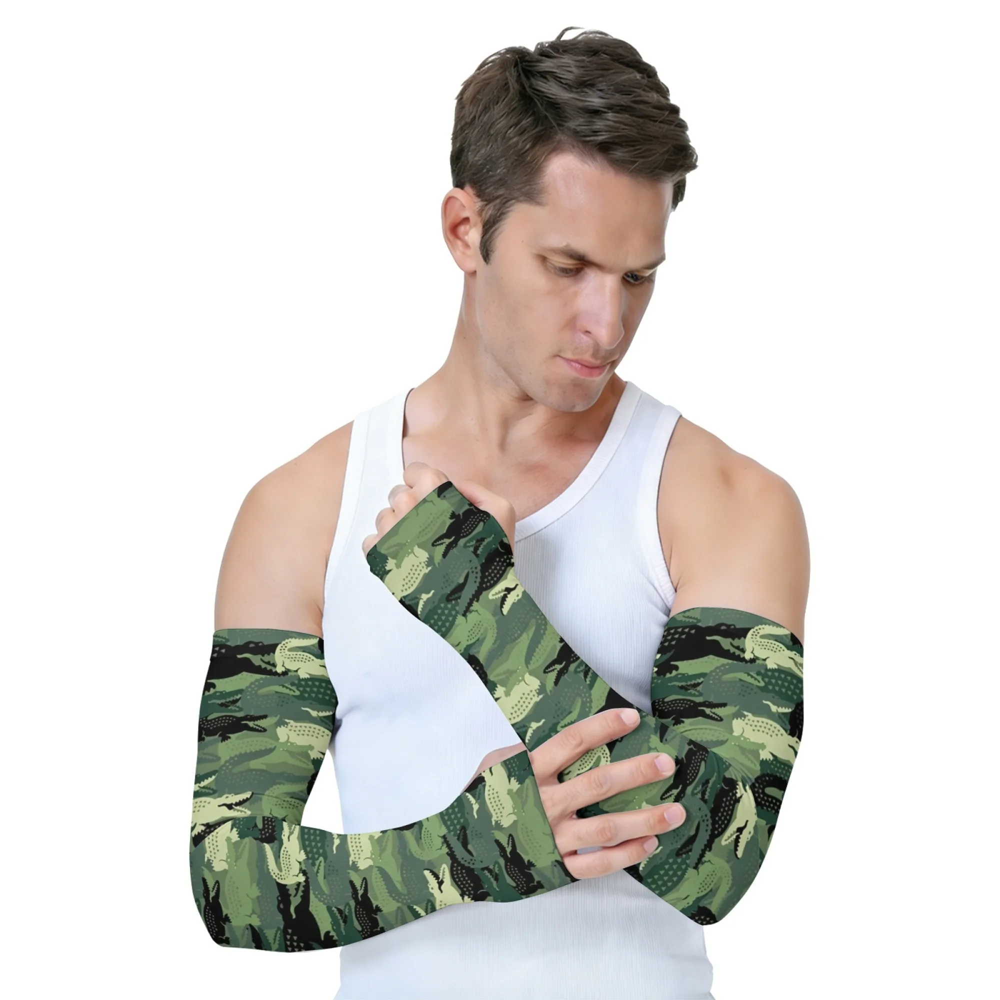 Novelty crocodile camouflage arm sleeves unisex non-slip soft and comfortable sleeves outdoor sports gardening protective cover
Novelty crocodile camouflage arm sleeves unisex non-slip soft and comfortable sleeves outdoor sports gardening protective cover