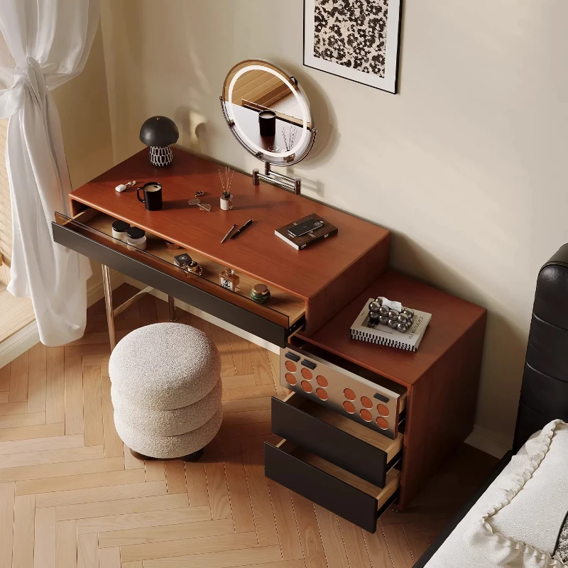 Solid wood makeup table chest integrated antique bedroom bedside storage cabinet
Solid wood makeup table chest integrated antique bedroom bedside storage cabinet