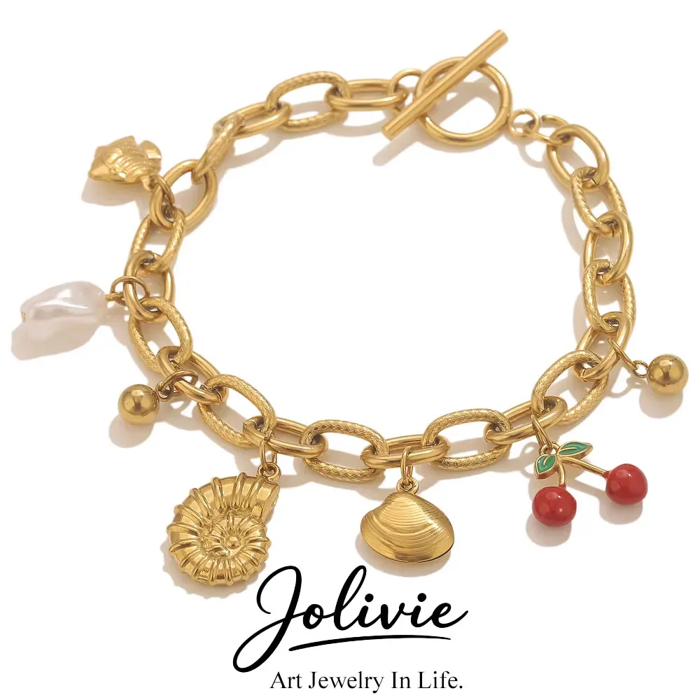 Jolivie Summer Ocean Stainless Steel Bracelet Charms Holiday Beach Party Gold Plated Bracelet Women Fashion Minimalist Jewelry
Jolivie Summer Ocean Stainless Steel Bracelet Charms Holiday Beach Party Gold Plated Bracelet Women Fashion Minimalist Jewelry