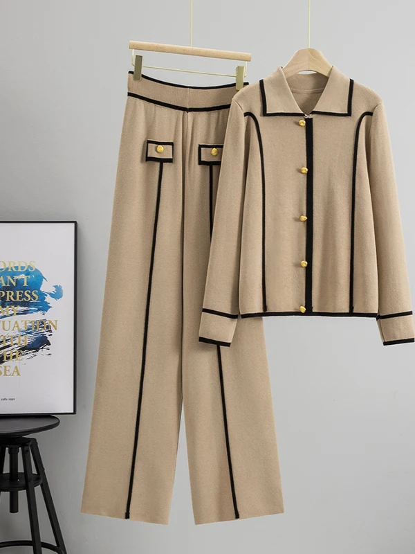 2025 New Arrival High Quali Metal Bule Design Color Blo Collar Knitted Open Cardigan Straight Leg Pants Two Piece Set
2025 New Arrival High Quali Metal Bule Design Color Blo Collar Knitted Open Cardigan Straight Leg Pants Two Piece Set