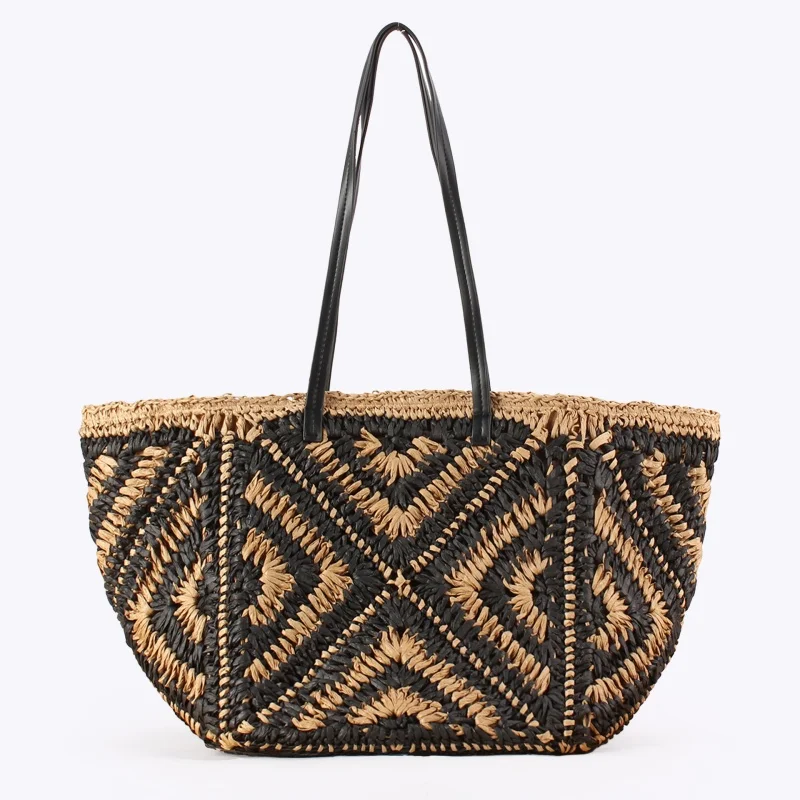 Paper Rope Color-Blocked Stripes Woven Bag for Women Casual Vacation Beach Grass Braided Bag Female Large Capacity Tote Bag
Paper Rope Color-Blocked Stripes Woven Bag for Women Casual Vacation Beach Grass Braided Bag Female Large Capacity Tote Bag