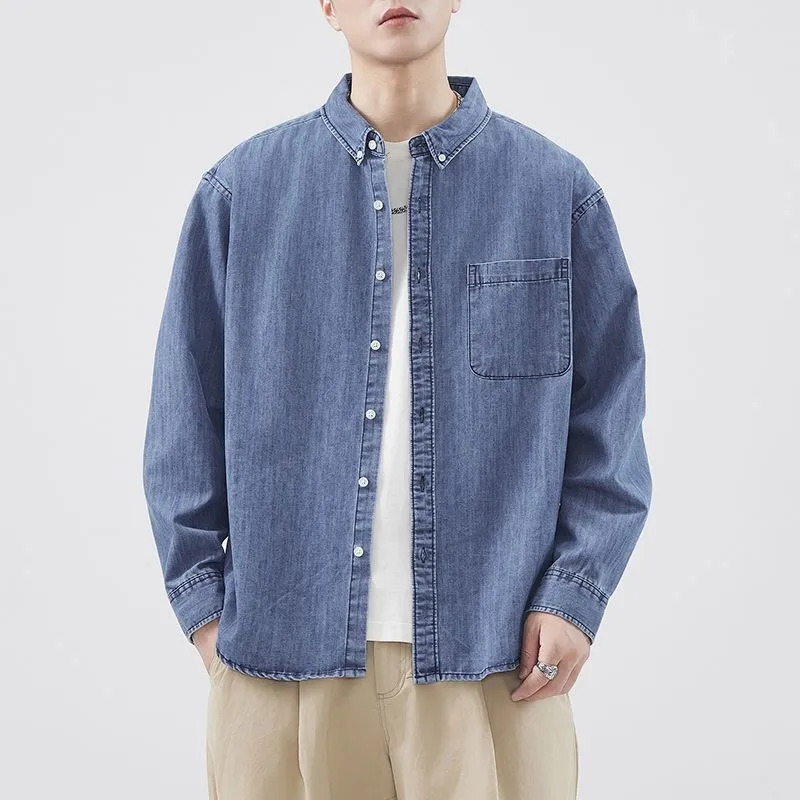 Loose Casual Long Sleeve Men's Denim Shirt Warm Comfortable Standard Fit PU Leather Velvet Fabric All Season Wear
Loose Casual Long Sleeve Men's Denim Shirt Warm Comfortable Standard Fit PU Leather Velvet Fabric All Season Wear