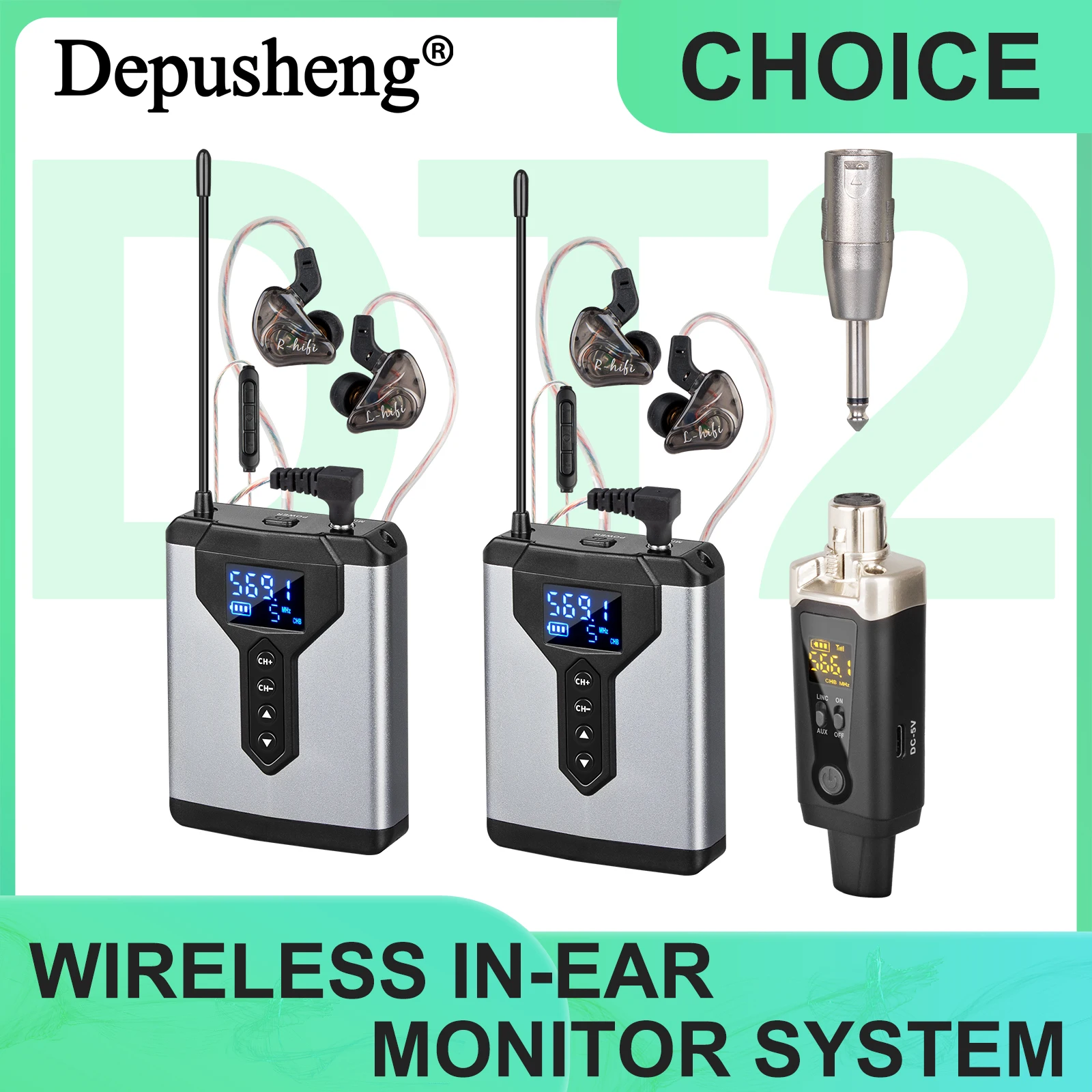 Беспроводная система внутриканального монитора Depusheng, портативный передатчик и приемник с перезаряжаемым устройством для выступлений на сцене
Беспроводная система внутриканального монитора Depusheng, портативный передатчик и приемник с перезаряжаемым устройством для выступлений на сцене