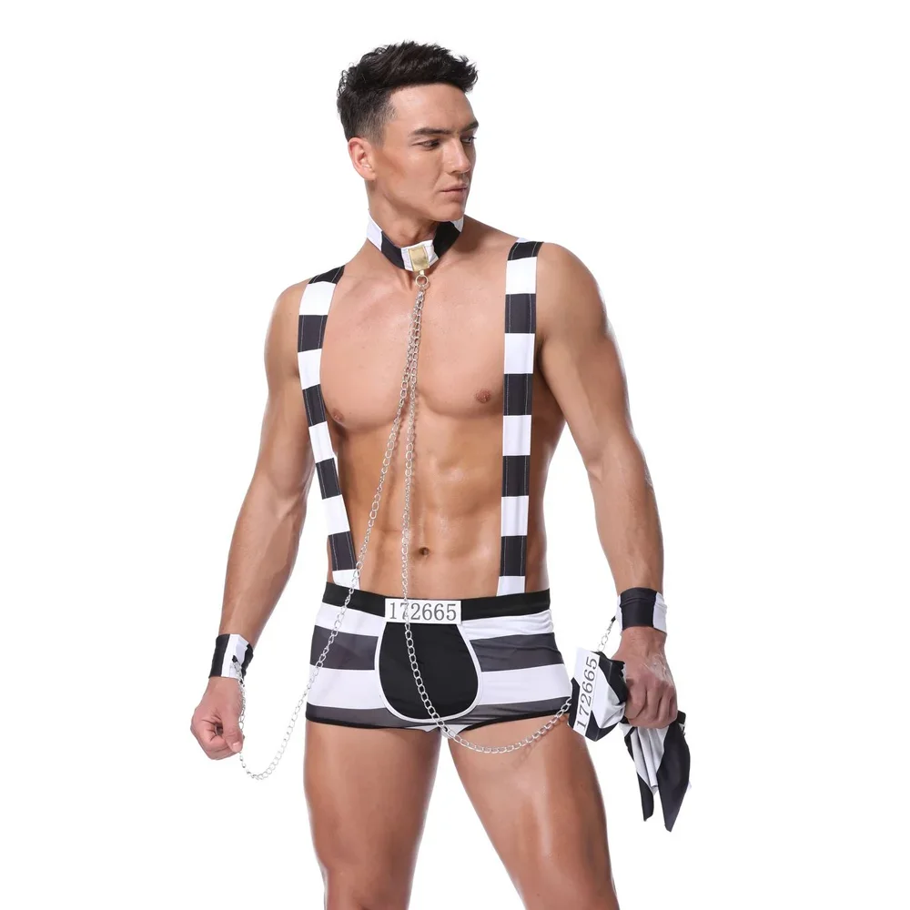Sexy New Arrival Convict Criminal Zombie Black White Stripe Prisoner Costume Halloween Costume For Men Party Cosplay
Sexy New Arrival Convict Criminal Zombie Black White Stripe Prisoner Costume Halloween Costume For Men Party Cosplay
