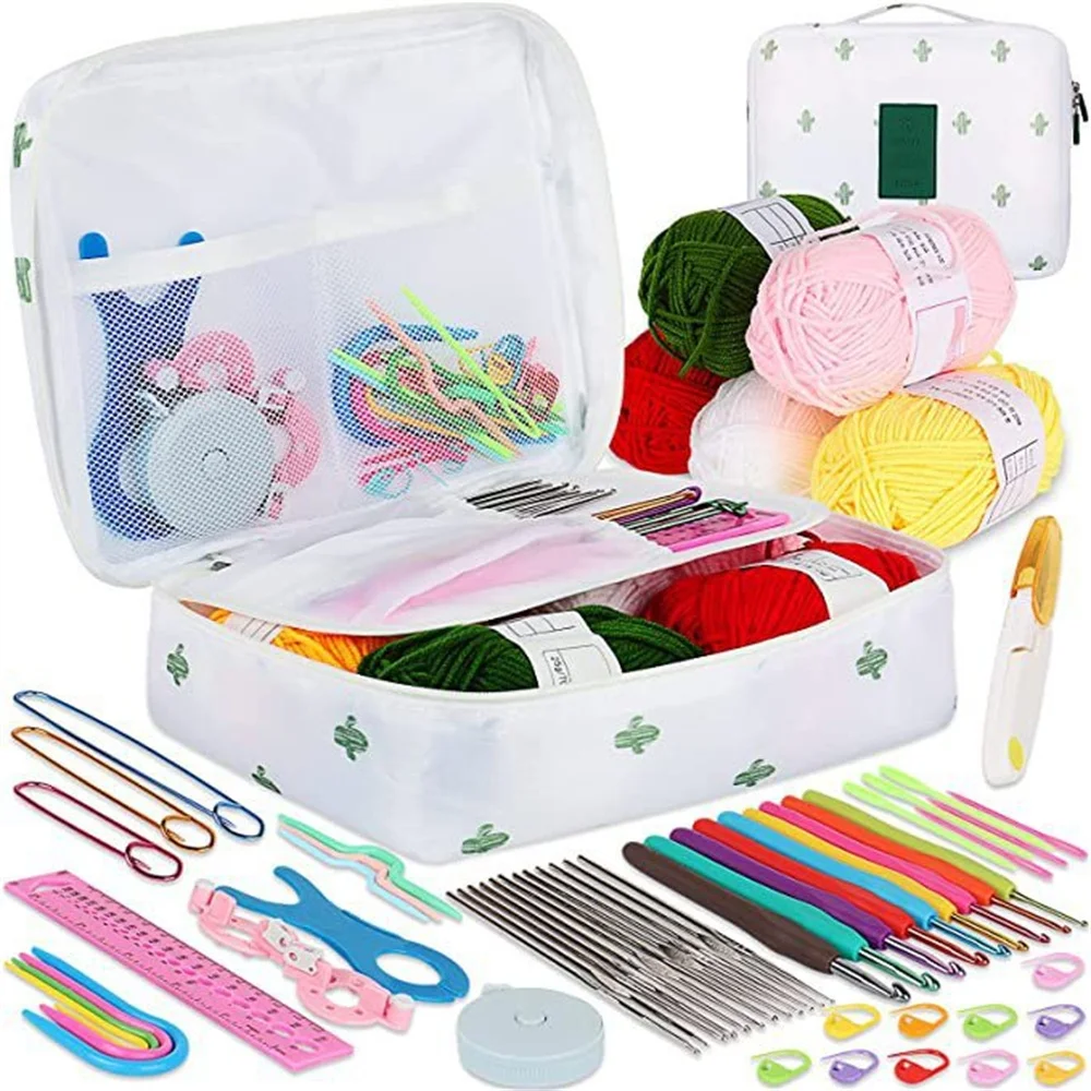 58Pcs/Set Crochet Set DIY Craft Sewing Tools with Bag Steel Large Eye Blunt Needles Markers Ergonomic Handle Colorful Hooks
58Pcs/Set Crochet Set DIY Craft Sewing Tools with Bag Steel Large Eye Blunt Needles Markers Ergonomic Handle Colorful Hooks
