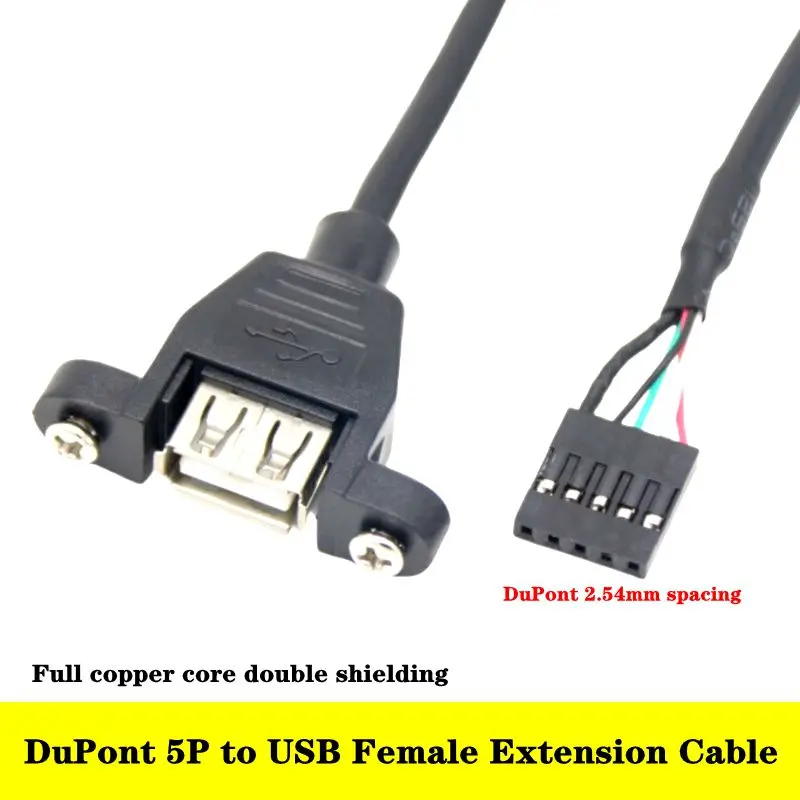 Copper DuPont 2.54mm 9P to Dual USB Female With Screw Hole Data Cable USB to DuPont 5P Panel Cable USB Extension Cable With Ears
Copper DuPont 2.54mm 9P to Dual USB Female With Screw Hole Data Cable USB to DuPont 5P Panel Cable USB Extension Cable With Ears