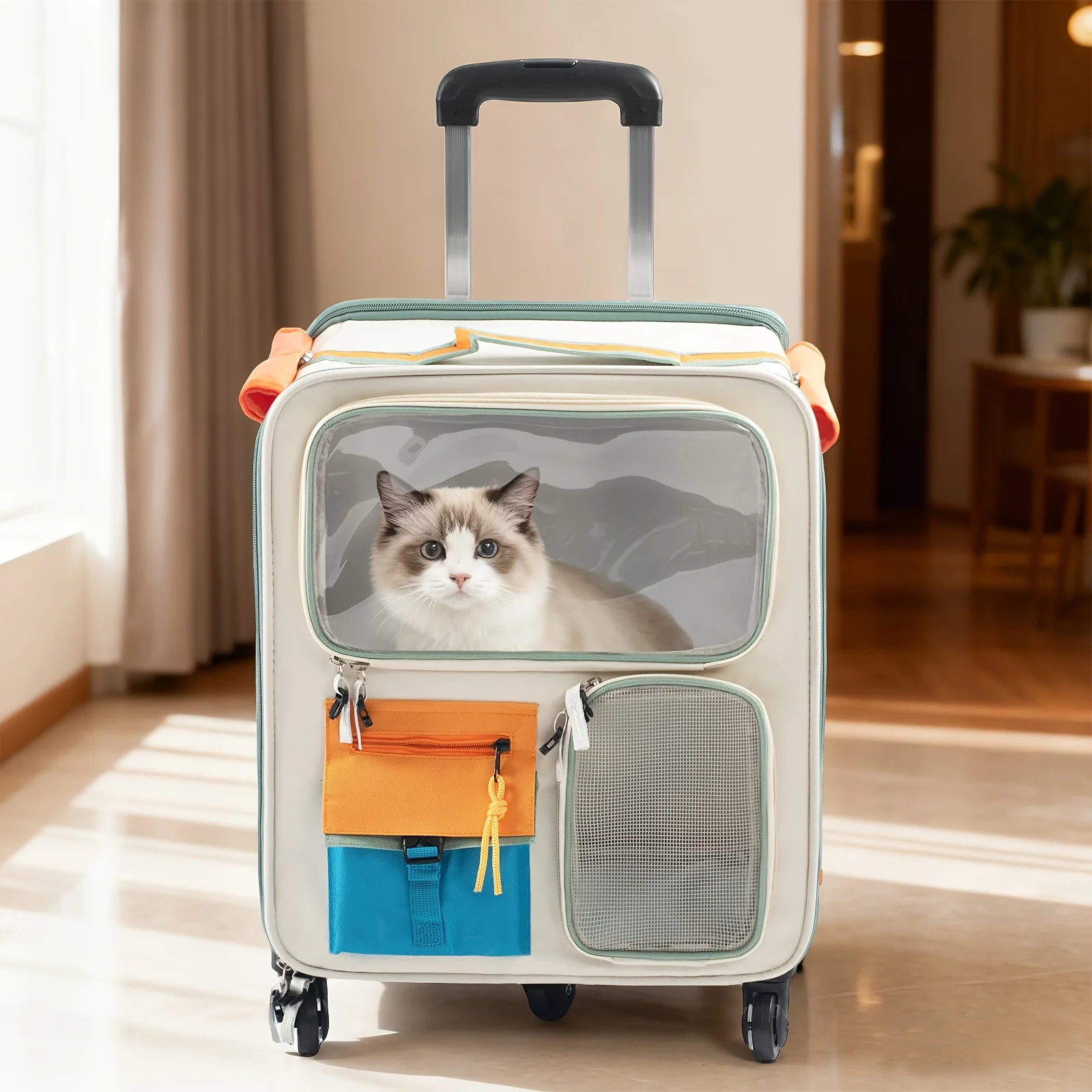 Pet Transport Box with Wheels, Expandable, Portable Large-Capacity Backpack, Cat Travel Bag, Dog Carrier, Designed for Ventilation And Breathability
Pet Transport Box with Wheels, Expandable, Portable Large-Capacity Backpack, Cat Travel Bag, Dog Carrier, Designed for Ventilation And Breathability