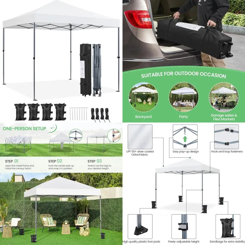 8x8 Instant Outdoor Canopy Tent, Easy Setup Portable Gazebo, Commercial Shelter with Wheeled Carry Bag, Suitable for Various Eve
8x8 Instant Outdoor Canopy Tent, Easy Setup Portable Gazebo, Commercial Shelter with Wheeled Carry Bag, Suitable for Various Eve