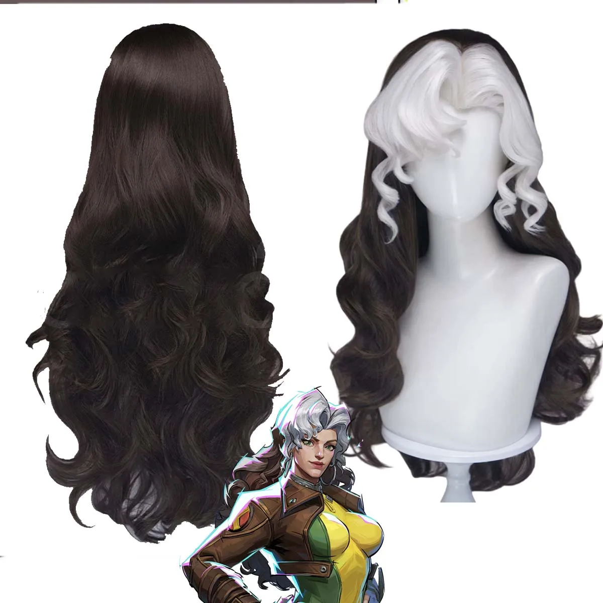 Halloween Party Game Rival Roguee Cosplay Long Brown White Wavy Heat Resistant Synthetic Hair Wig
Halloween Party Game Rival Roguee Cosplay Long Brown White Wavy Heat Resistant Synthetic Hair Wig