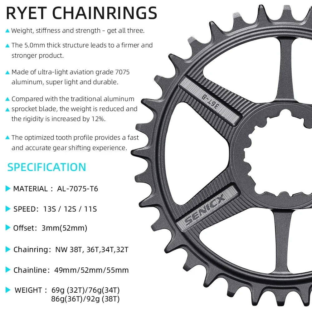 Шатуны RYET MTB 668 г 29 мм DUB 170/175 мм 32-38 зубчатые кольца алюминиевый шпиндель смещение 3 мм для езды на горном велосипеде 
Шатуны RYET MTB 668 г 29 мм DUB 170/175 мм 32-38 зубчатые кольца алюминиевый шпиндель смещение 3 мм для езды на горном велосипеде