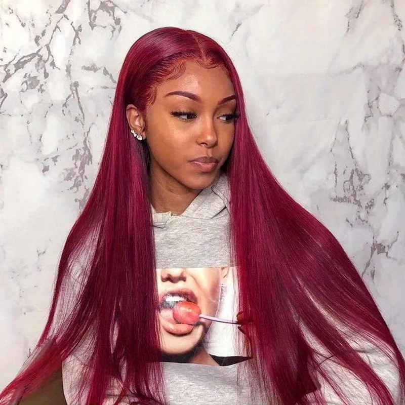 99J HD Lace Front Wigs Human Hair 13x4 Straight Wigs Pre Plucked Baby Hair Red Lace Frontal with Baby Hair Natural Hairline
99J HD Lace Front Wigs Human Hair 13x4 Straight Wigs Pre Plucked Baby Hair Red Lace Frontal with Baby Hair Natural Hairline