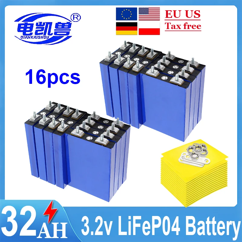 Аккумуляторная батарея LiFePO4, 16 шт., 3,2 в, 32 Ач, фосфат 3C 5C, разряд 32000 мАч, 12,8 В, для мотоцикла, автомобиля, Шпилька для модификации
Аккумуляторная батарея LiFePO4, 16 шт., 3,2 в, 32 Ач, фосфат 3C 5C, разряд 32000 мАч, 12,8 В, для мотоцикла, автомобиля, Шпилька для модификации
