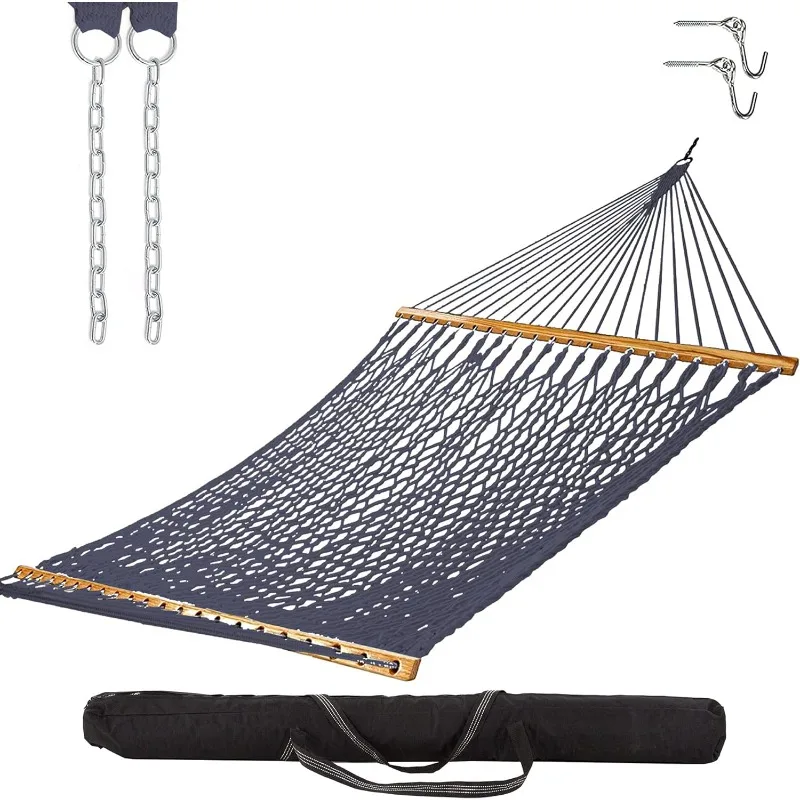 Castaway Living 13 ft. Double Traditional Hand Woven Navy Polyester Rope Hammock with Free Extension Chains,Tree Hooks
Castaway Living 13 ft. Double Traditional Hand Woven Navy Polyester Rope Hammock with Free Extension Chains,Tree Hooks