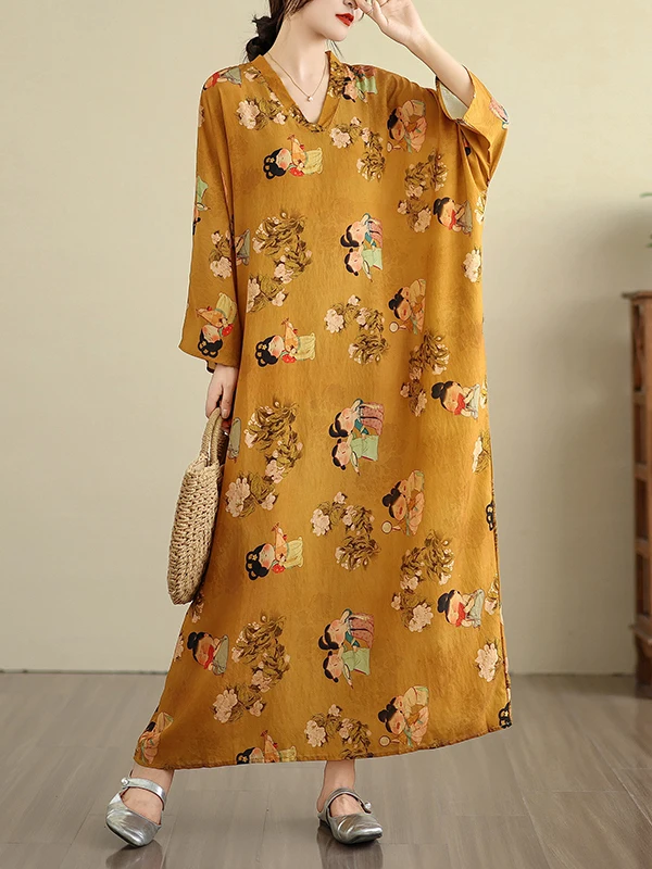 Хлопково-льняное платье с цветочным принтом в стиле ретро, женская свободная повседневная длинная юбка, осенняя новинка, большие размеры, закрывающая мясо для похудения
Хлопково-льняное платье с цветочным принтом в стиле ретро, женская свободная повседневная длинная юбка, осенняя новинка, большие размеры, закрывающая мясо для похудения