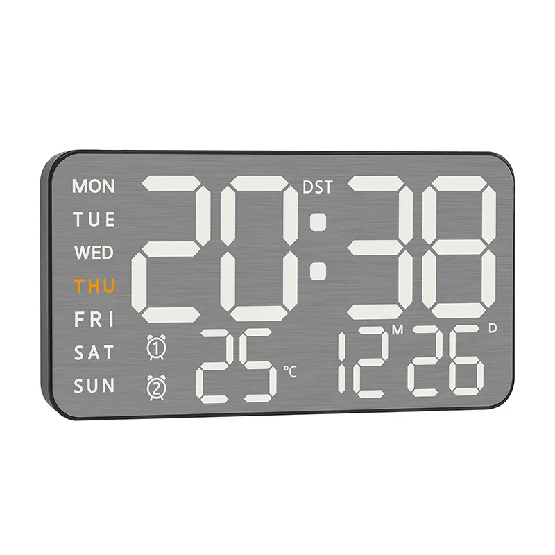 Hanging Home Temperature/humidity Meter Wall Clock ℉/°C Switch Large Digital Led Alarm Clock with Calendar Brushed Metal Panel
Hanging Home Temperature/humidity Meter Wall Clock ℉/°C Switch Large Digital Led Alarm Clock with Calendar Brushed Metal Panel