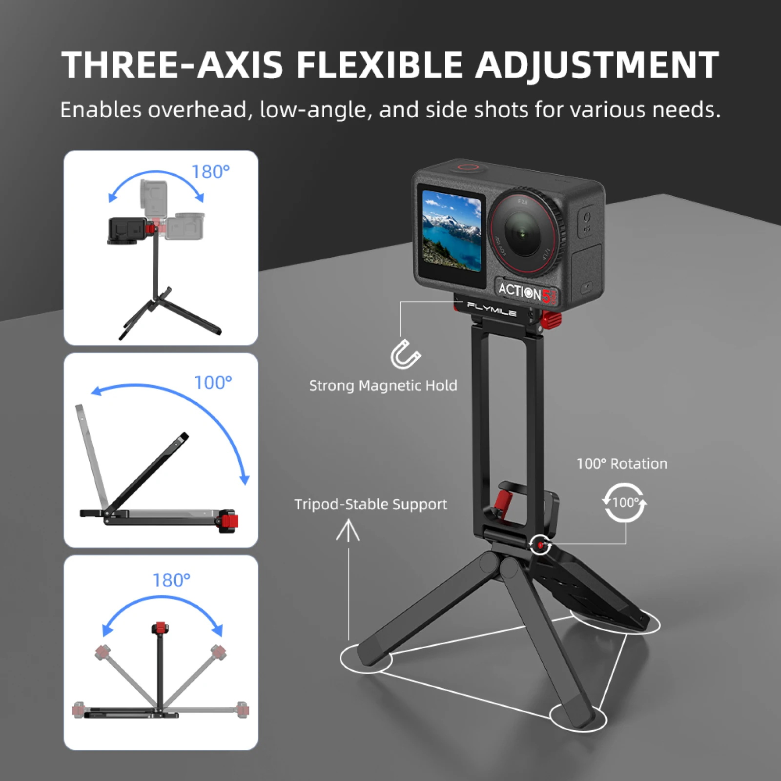 Camera Tripod for DJI OSMO ACTION 5PRO/4/3, Magnetic Quick Release Adapter Mounting Clip with Climbing Hook
Camera Tripod for DJI OSMO ACTION 5PRO/4/3, Magnetic Quick Release Adapter Mounting Clip with Climbing Hook 
