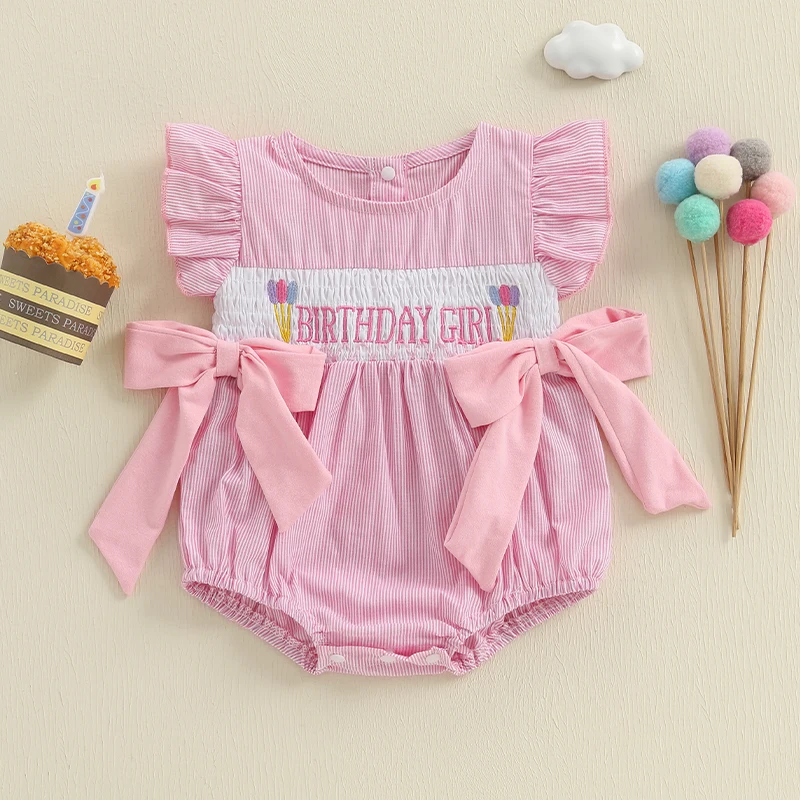 Baby Girl Sweet Birthday Romper Flying Sleeve Round Neck Letter Embroidery Bodysuits Summer Baby Jumpsuits Sunsuits
Baby Girl Sweet Birthday Romper Flying Sleeve Round Neck Letter Embroidery Bodysuits Summer Baby Jumpsuits Sunsuits