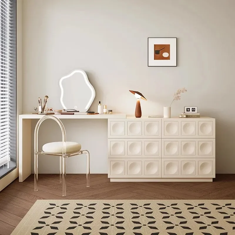 light luxury dressing table bucket cabinet one telescopic makeup table bedroom modern simple solid wood makeup table
light luxury dressing table bucket cabinet one telescopic makeup table bedroom modern simple solid wood makeup table