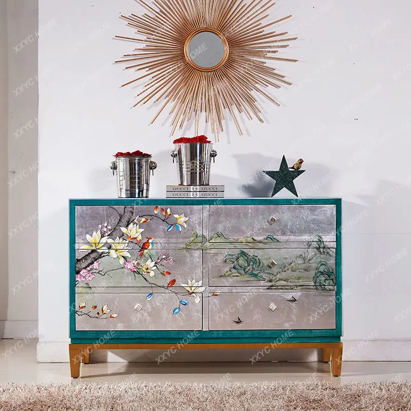 L New Chinese Style Entrance Cabinet Retro Bedside Bedroom Living Room Drawer Storage Tea Cabinet
L New Chinese Style Entrance Cabinet Retro Bedside Bedroom Living Room Drawer Storage Tea Cabinet