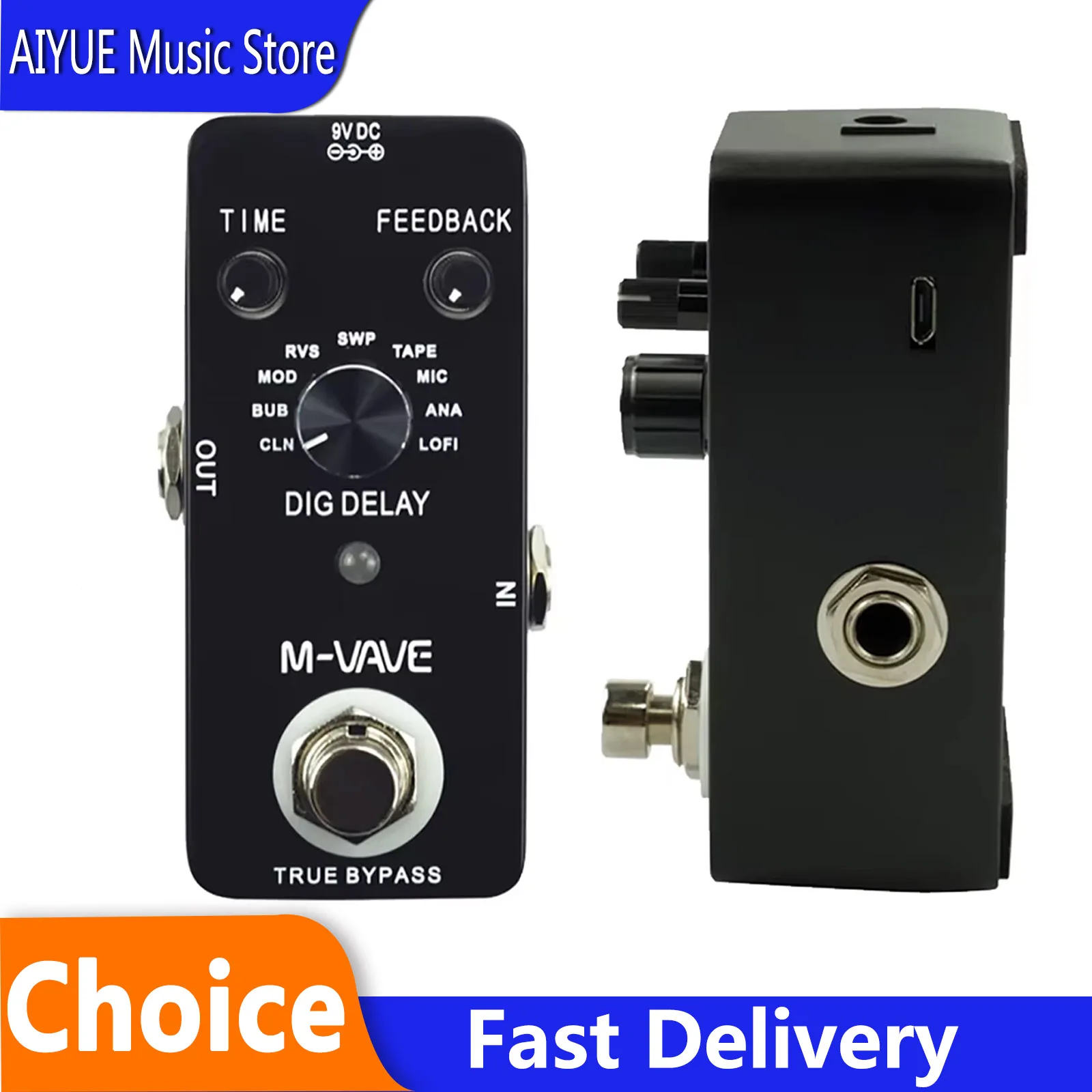 M-VAVE DIG DELAY Цифровая педаль эффектов Delay для электрогитары с 9 типами задержки, True Bypass, полностью металлический корпус, гитарные комплектующие
M-VAVE DIG DELAY Цифровая педаль эффектов Delay для электрогитары с 9 типами задержки, True Bypass, полностью металлический корпус, гитарные комплектующие