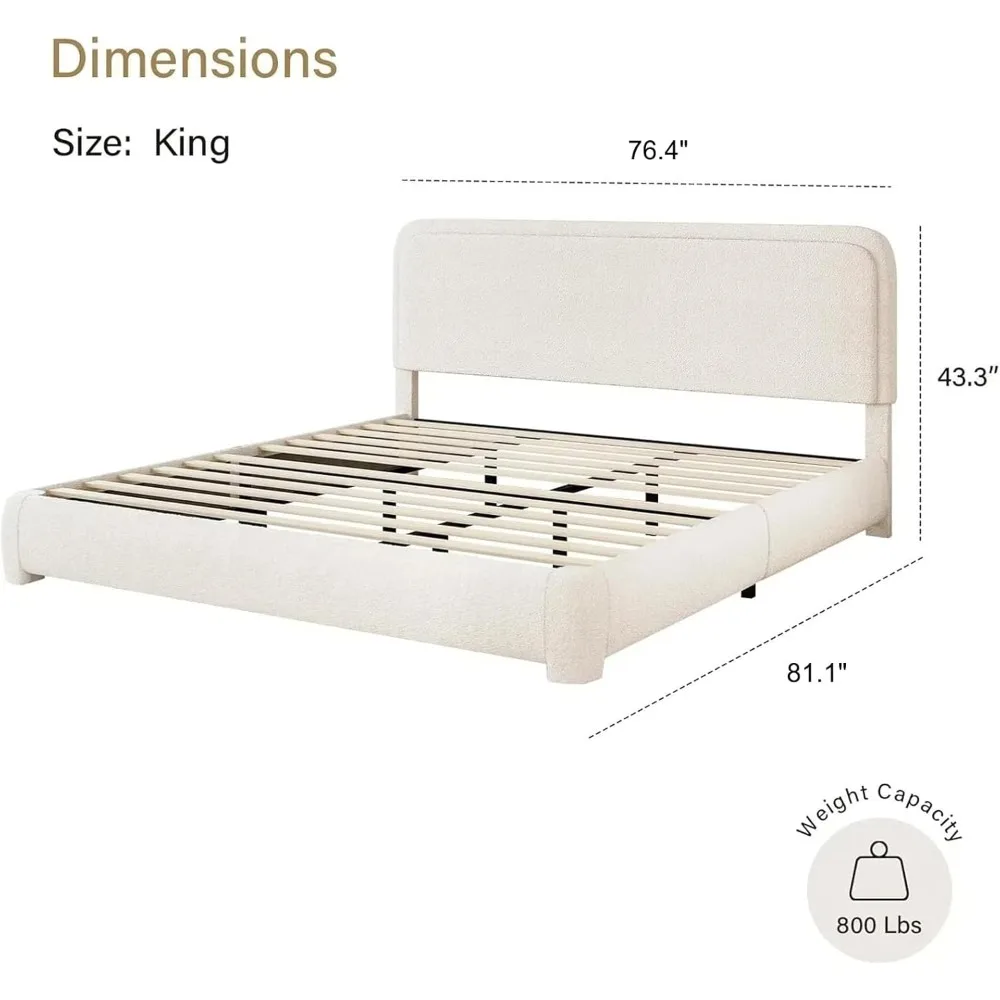 Upholstered Bed Frame King Size/Soft Rounded Corners Headboard/Low Profile Beds Frames/No Box Spring Needed, Bed Frame
Upholstered Bed Frame King Size/Soft Rounded Corners Headboard/Low Profile Beds Frames/No Box Spring Needed, Bed Frame
