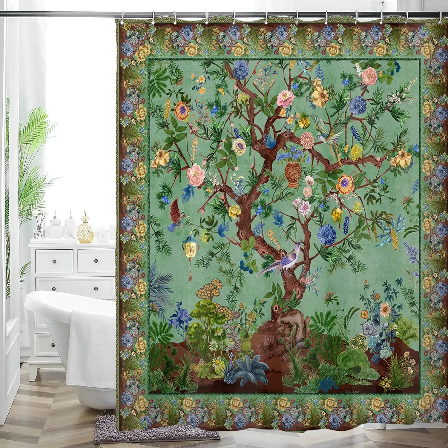 Bohemian Flower Bathroom Curtain Colorful Boho Floral Print Beautiful Bright Polyester Fabric Cloth Shower Curtain for Bathroom
Bohemian Flower Bathroom Curtain Colorful Boho Floral Print Beautiful Bright Polyester Fabric Cloth Shower Curtain for Bathroom