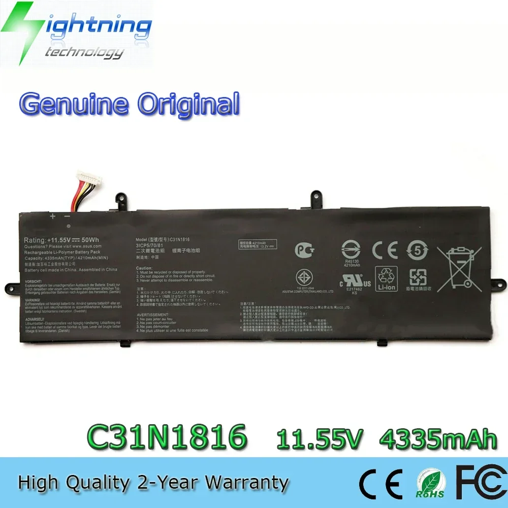 New Original C31N1816 11.55V 4335mAh Laptop Battery for Asus ZenBook Flip UX362 UX362FA-2B UX362FA-2G Q326FA 3ICP5/70/81 etc.
New Original C31N1816 11.55V 4335mAh Laptop Battery for Asus ZenBook Flip UX362 UX362FA-2B UX362FA-2G Q326FA 3ICP5/70/81 etc.