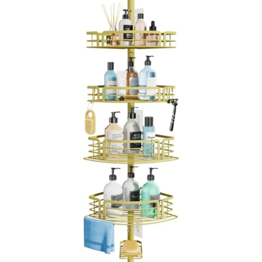 Corner Shower Caddy Tension Pole - Rustproof Shower Shelves with Towel Bar and Soap Holder, Adjustable Bath Organizer for Bathr
Corner Shower Caddy Tension Pole - Rustproof Shower Shelves with Towel Bar and Soap Holder, Adjustable Bath Organizer for Bathr