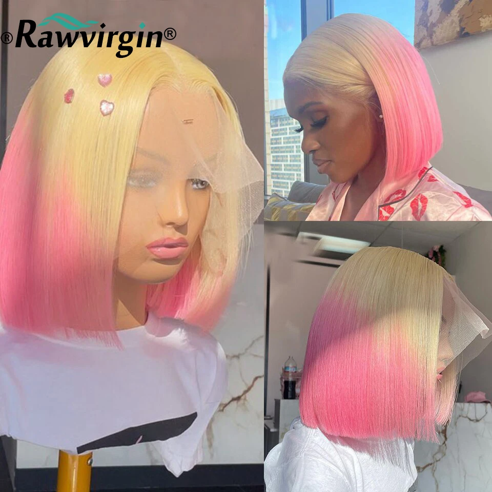 613 Colored Short Bob Pink Wig Raw 13x4 Lace Front Human Hair Wigs Virgin Hair Straight Transparent Lace For Women T Part 200%
613 Colored Short Bob Pink Wig Raw 13x4 Lace Front Human Hair Wigs Virgin Hair Straight Transparent Lace For Women T Part 200%